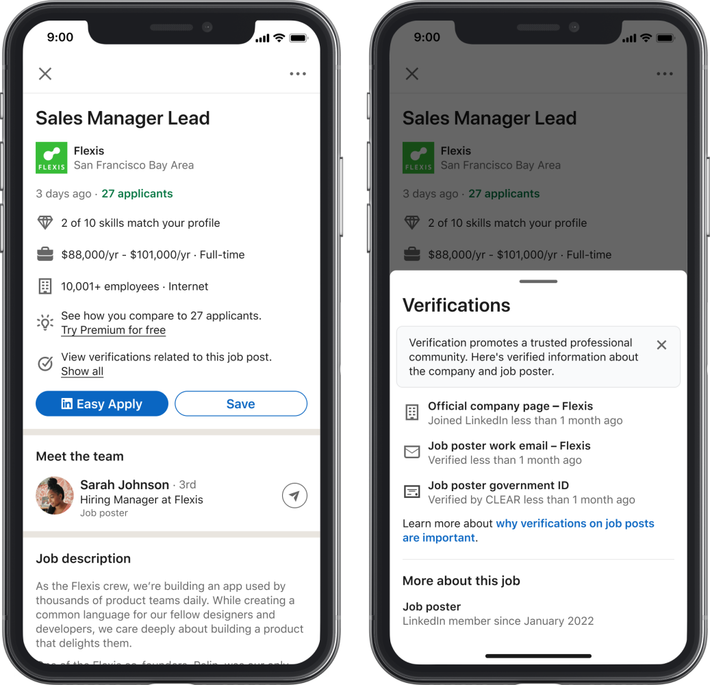 LinkedIn Extends Its Verification Features To Job Listings On The